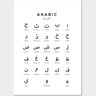 Arabic Alphabet Chart, Language Chart, White Posters and Art